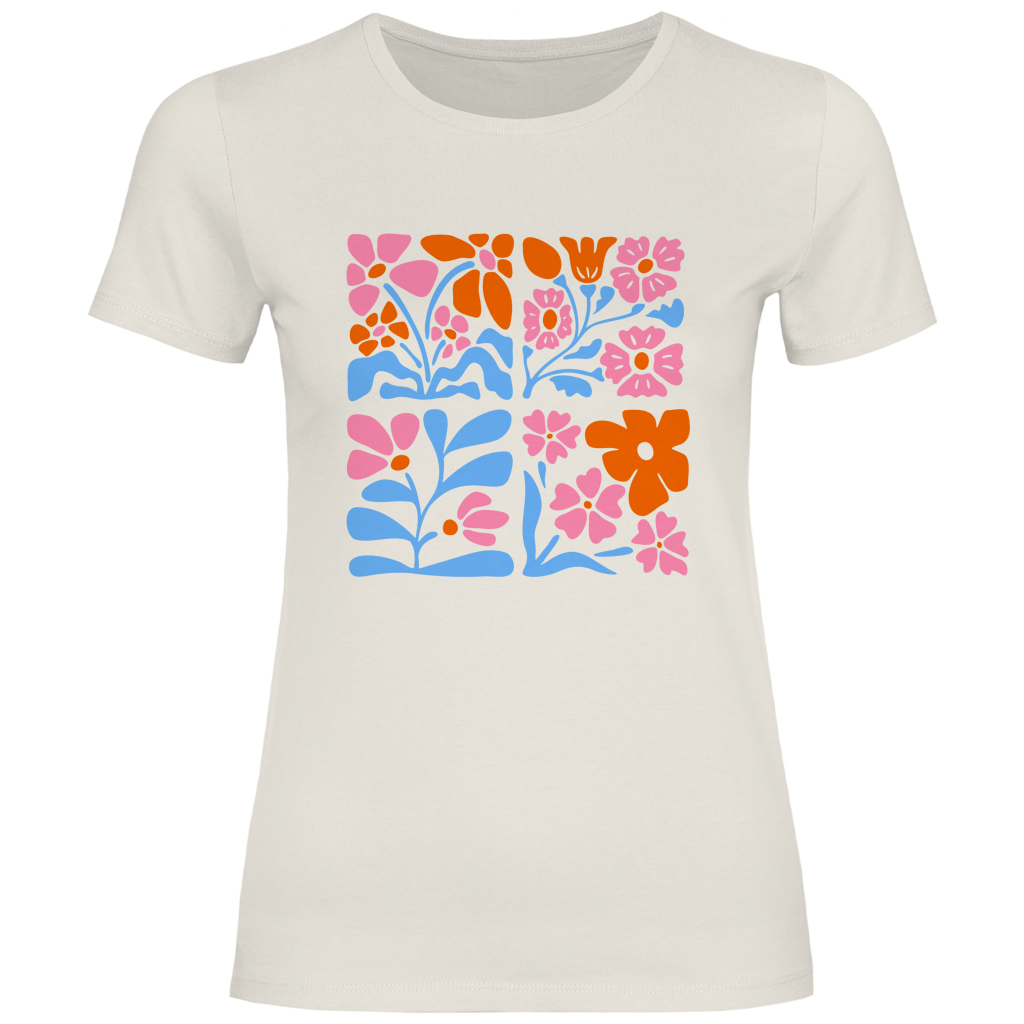 Damen T-Shirt Flower-Power