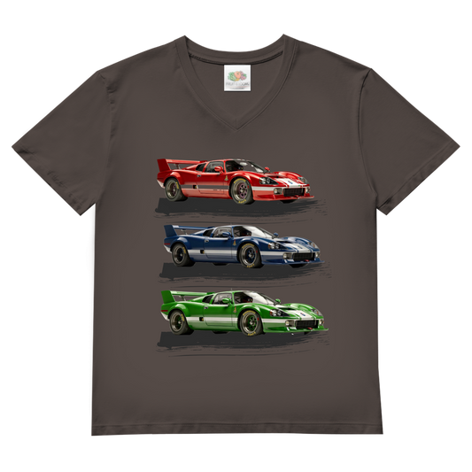 Herren Basic V-Neck T-Shirt Le Mans 1970