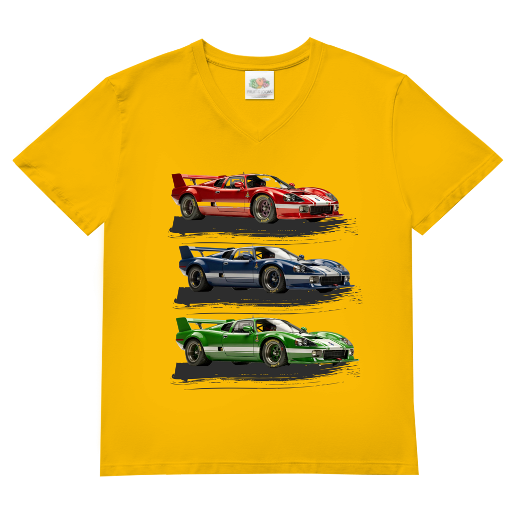 Herren Basic V-Neck T-Shirt Le Mans 1970