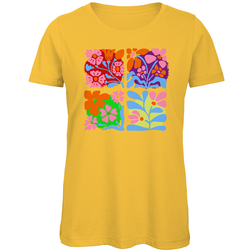 Damen Premium Bio T-Shirt mit Flower Power - Points