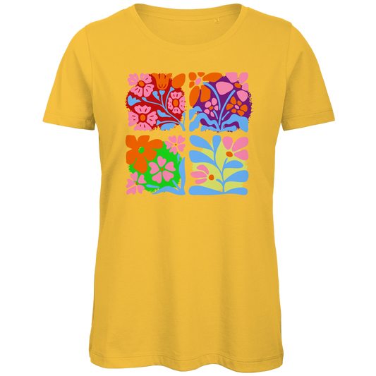 Damen Premium Bio T-Shirt mit Flower Power - Points