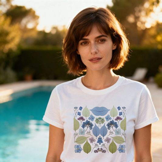 Blätter & Blumen Damen T-Shirt | Slim-Fit Baumwollshirt