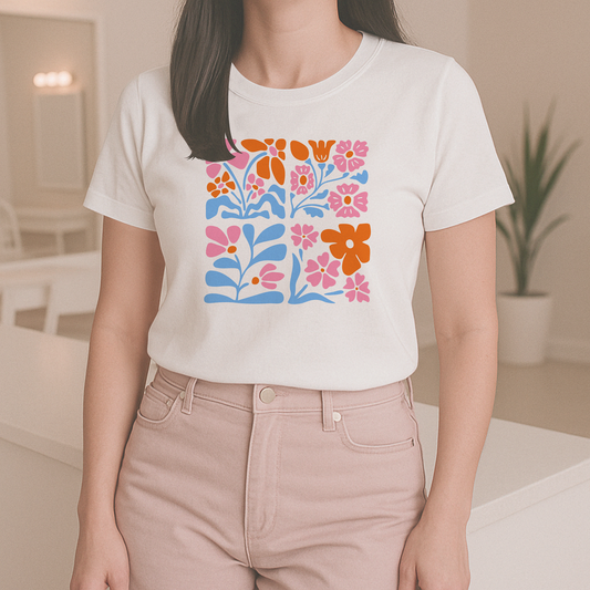 Blumen T-Shirt Damen Premium