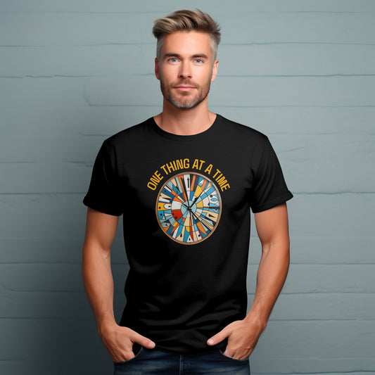 T-Shirt Herren Premium mit One Thing at a Time Spruch Print