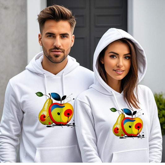 Basic Unisex Hoodie mit Apfel & Birne Motiv