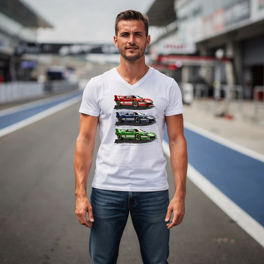 Retro Motorsport T-Shirt Herren Le Mans 1970 aus Heavy Cotton mit Vintage Rennwagen Grafikprint