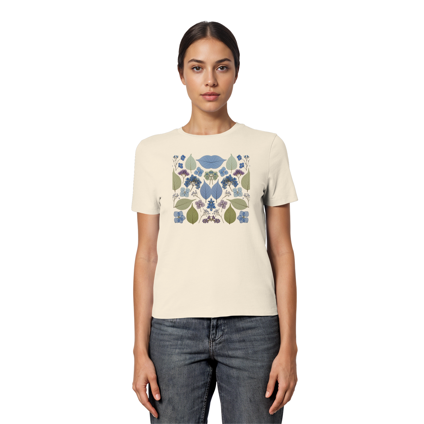 Damen T-Shirt Organic - Blätter und Blumen