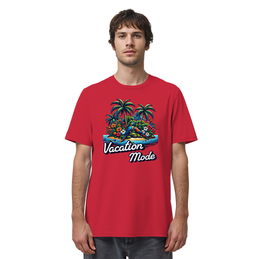 Unisex Organic T-Shirt mit "Vacation Mode" Print