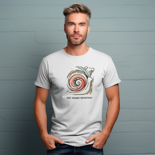 Lustiges Herren T-Shirt mit Jogging Schnecke & Spruch