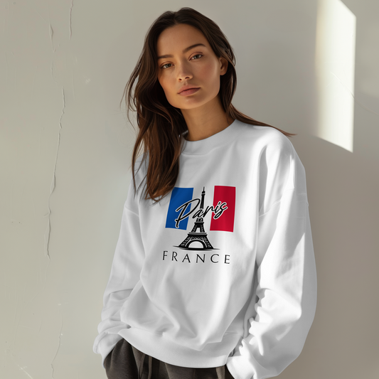 Eiffelturm Paris Unisex Sweatshirt | Basic Rundhals Pullover aus Baumwoll-Mix