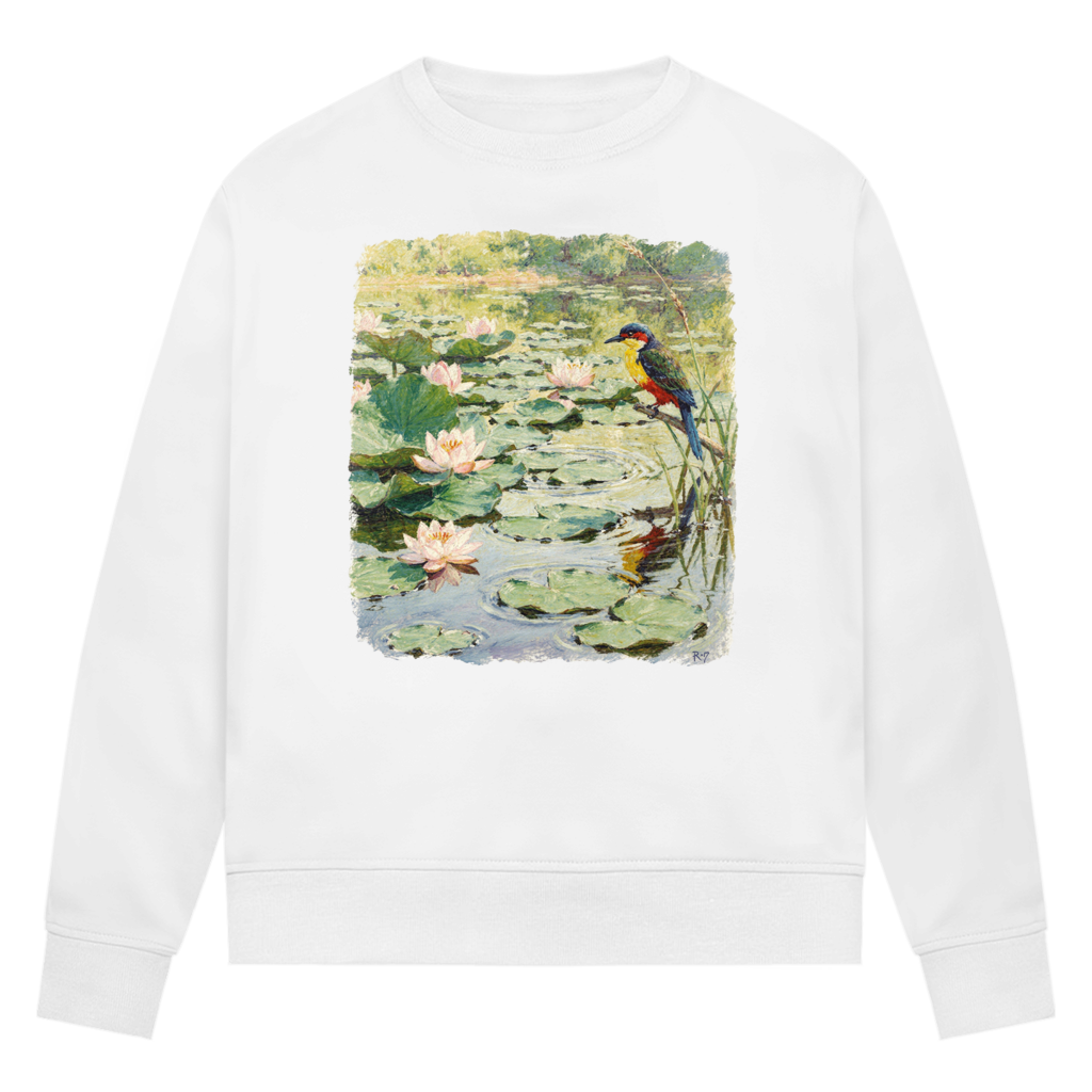 Damen Premium  Sweatshirt | Vogel am Seerosenteich Print