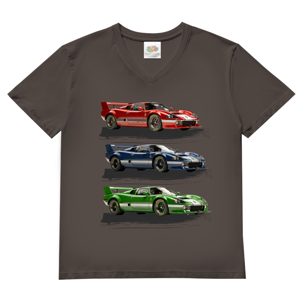 Herren Basic V-Neck T-Shirt Le Mans 1970