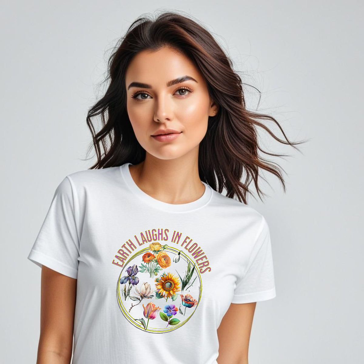 Damen Premium T-Shirt mit Blumen Print