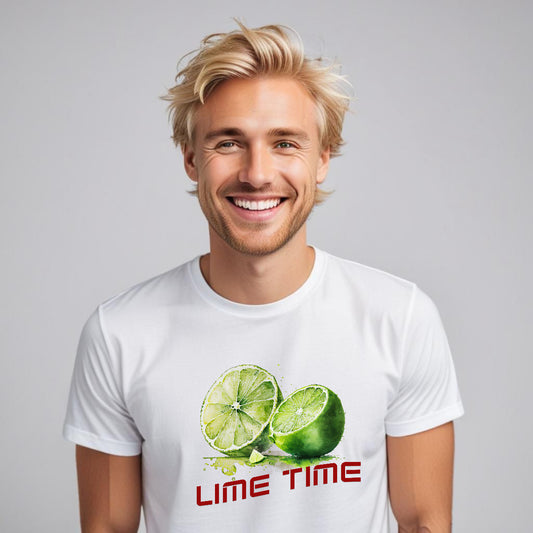 Heavy Cotton T-Shirt "Lime Time" mit Limetten Print