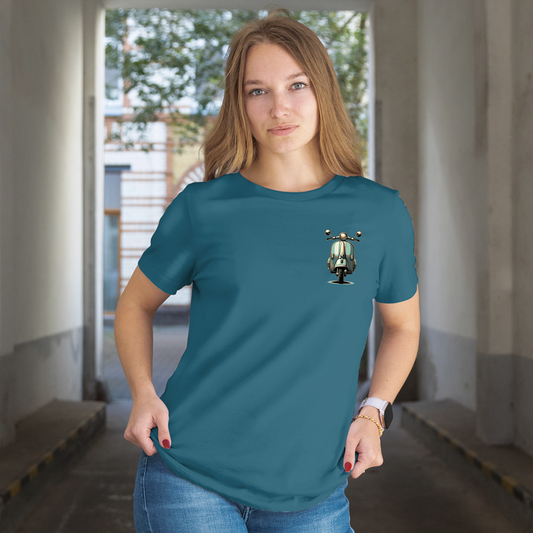 Damen T-Shirt Premium mit Motorroller Print