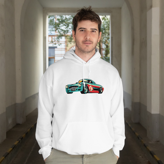 Premium Unisex Hoodie mit Oldtimer Rennwagen Print