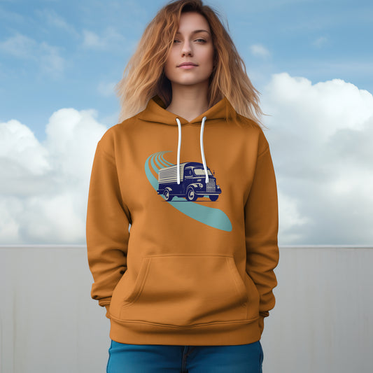 Basic Unisex Hoodie mit Oldtimer LKW - Print