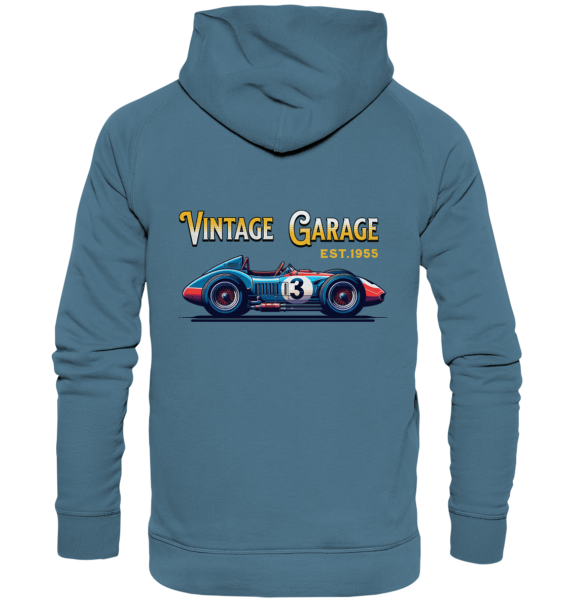 Basic Hoodie - Retro Racing Style für Männer & Frauen