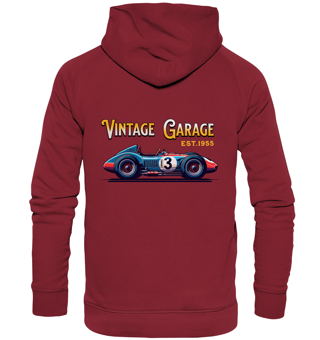 Basic Hoodie - Retro Racing Style für Männer & Frauen