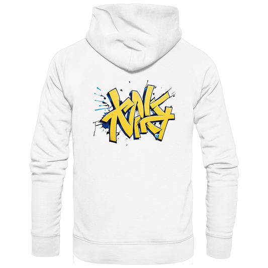 Unisex Hoodie - Graffiti & Logo  | Kapuzenpullover aus Baumwoll-Mix mit Backprint
