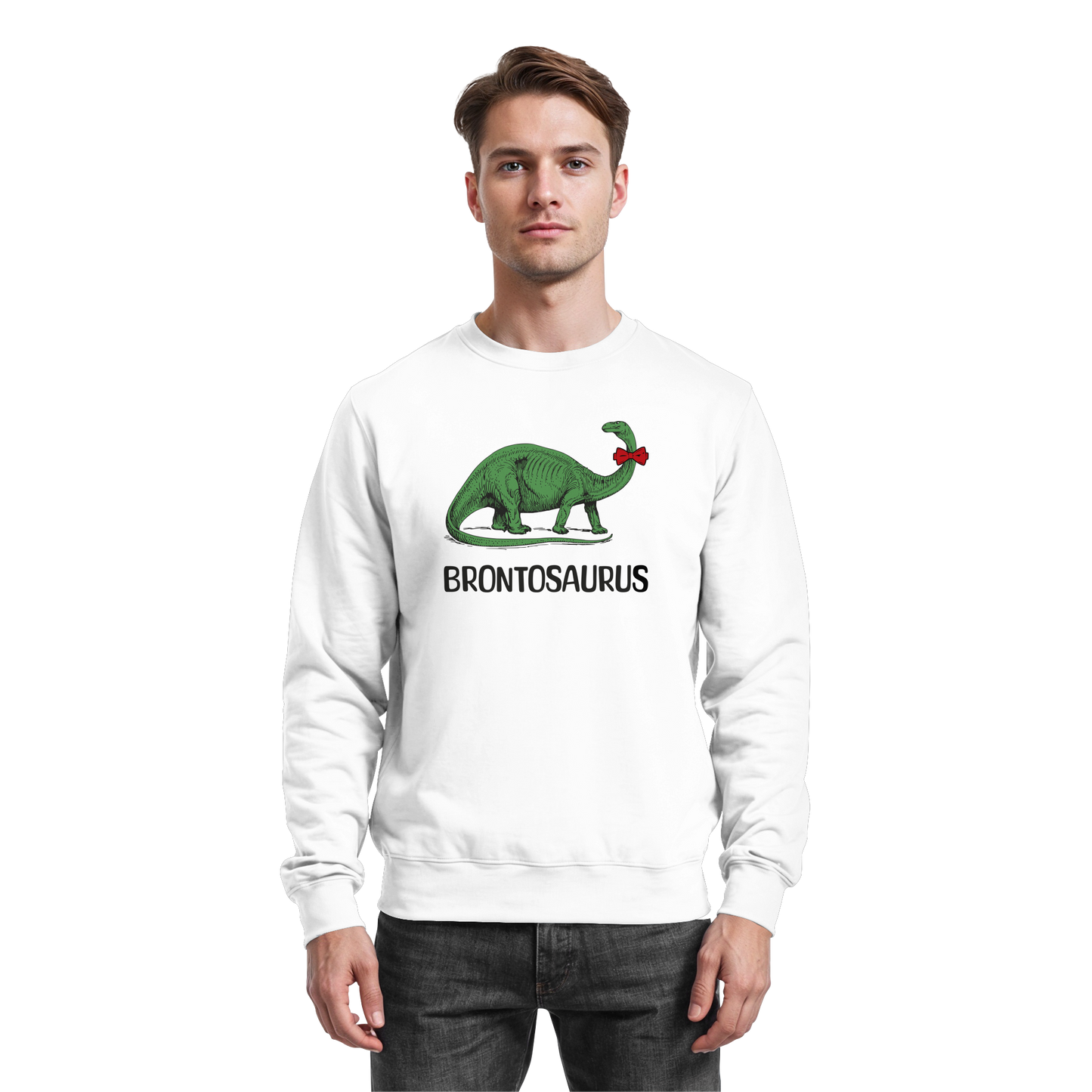 Unisex Basic Sweatshirt mit Brontosaurus Print
