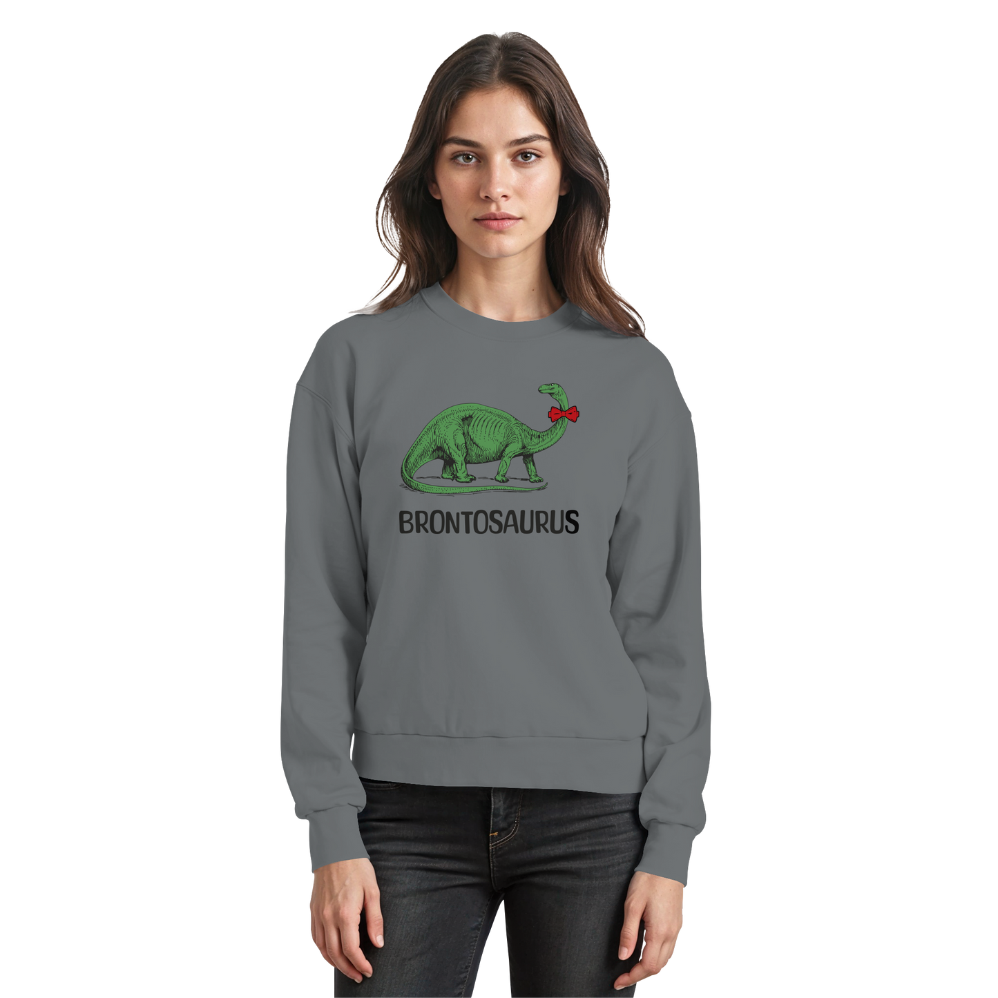 Unisex Basic Sweatshirt mit Brontosaurus Print