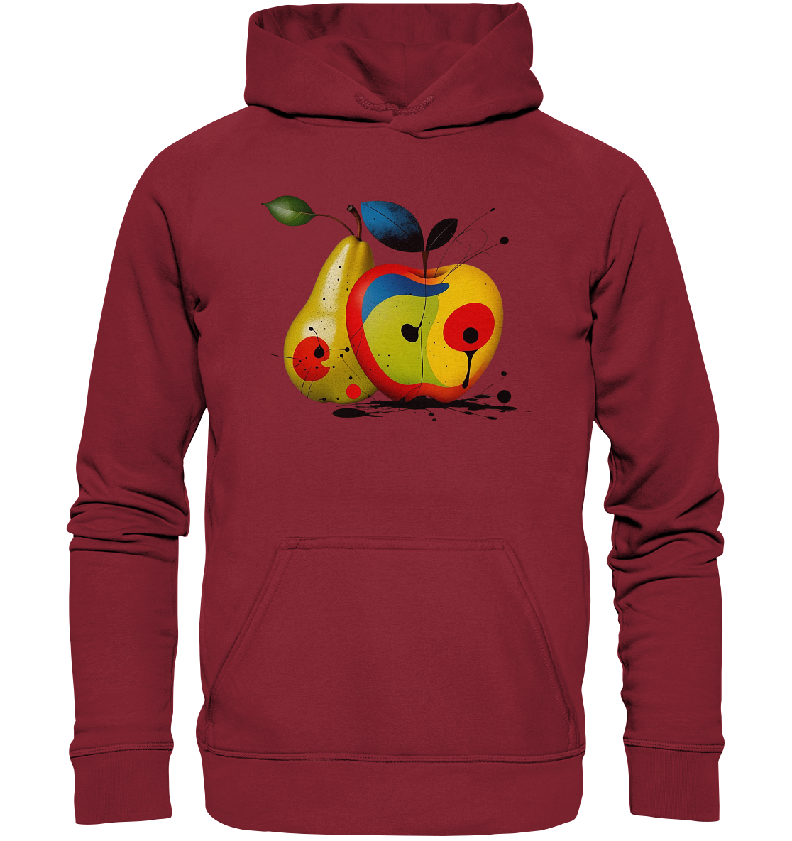 Basic Unisex Hoodie - Apfel & Birne Motiv