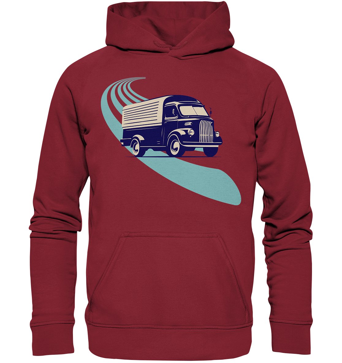 Basic Unisex Hoodie mit Oldtimer LKW - Print