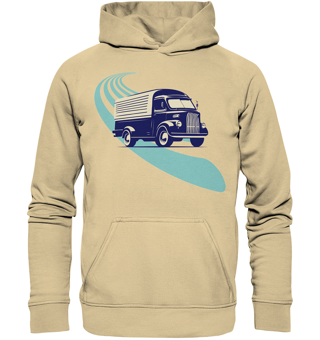 Basic Unisex Hoodie mit Oldtimer LKW - Print