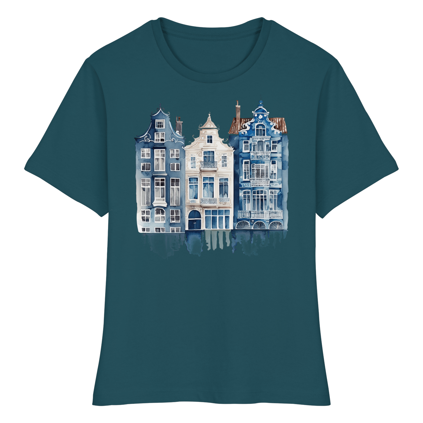 Fitted Damen T-Shirt Organic - Amsterdam Print