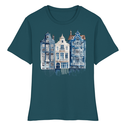 Fitted Damen T-Shirt Organic - Amsterdam Print