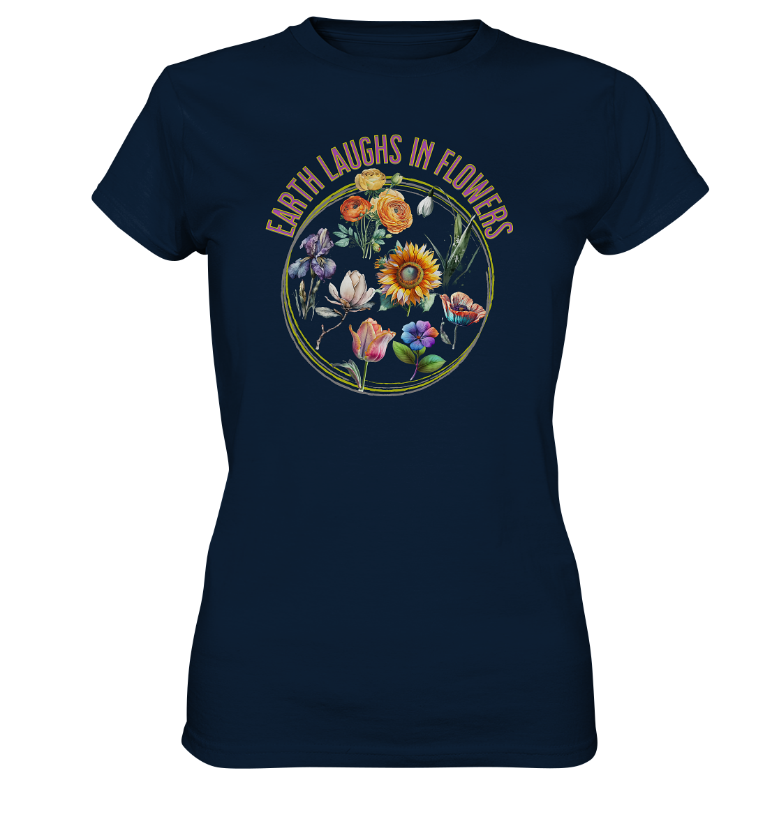 Damen Premium T-Shirt mit Blumen Print