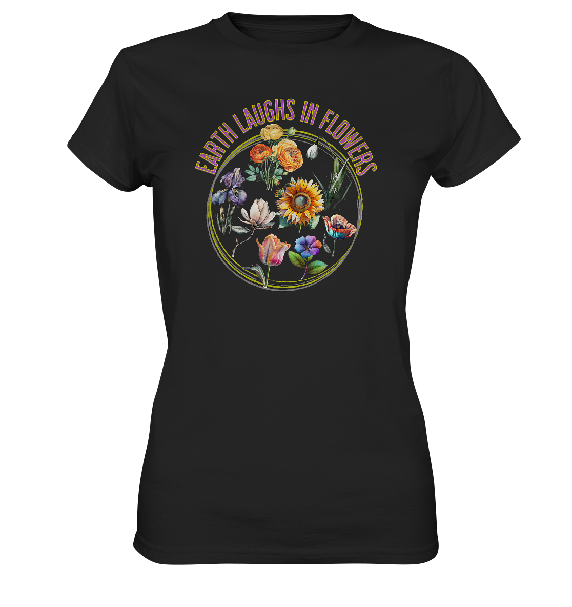 Damen Premium T-Shirt mit Blumen Print