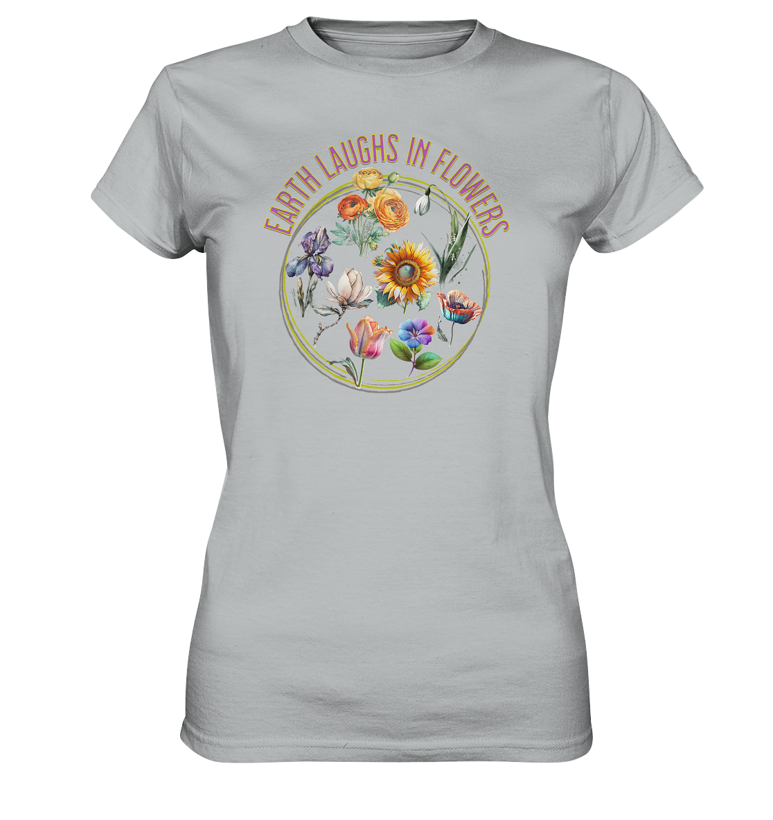 Damen Premium T-Shirt mit Blumen Print
