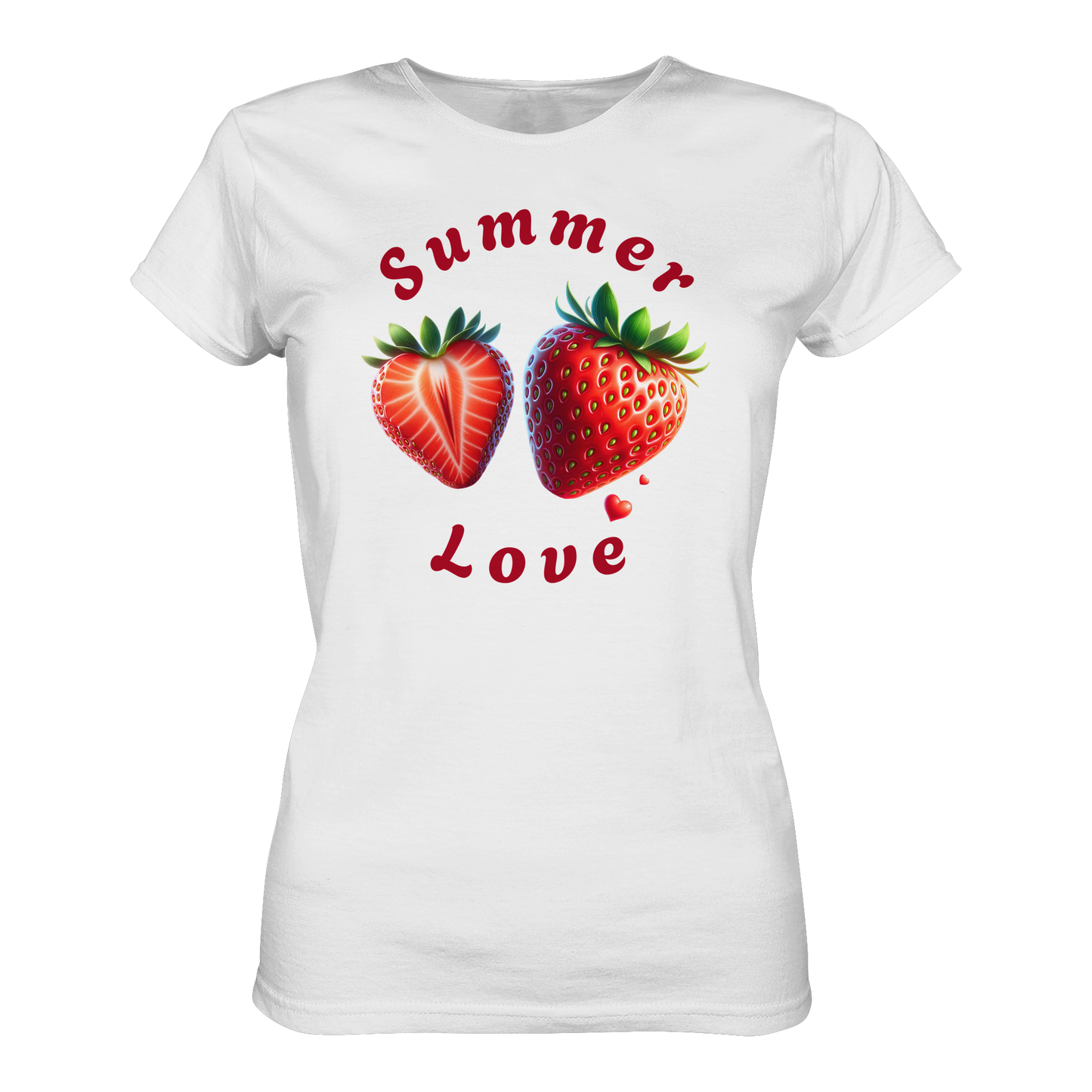 Damen Premium T-Shirt mit Erdbeer-Print "Summer Love"