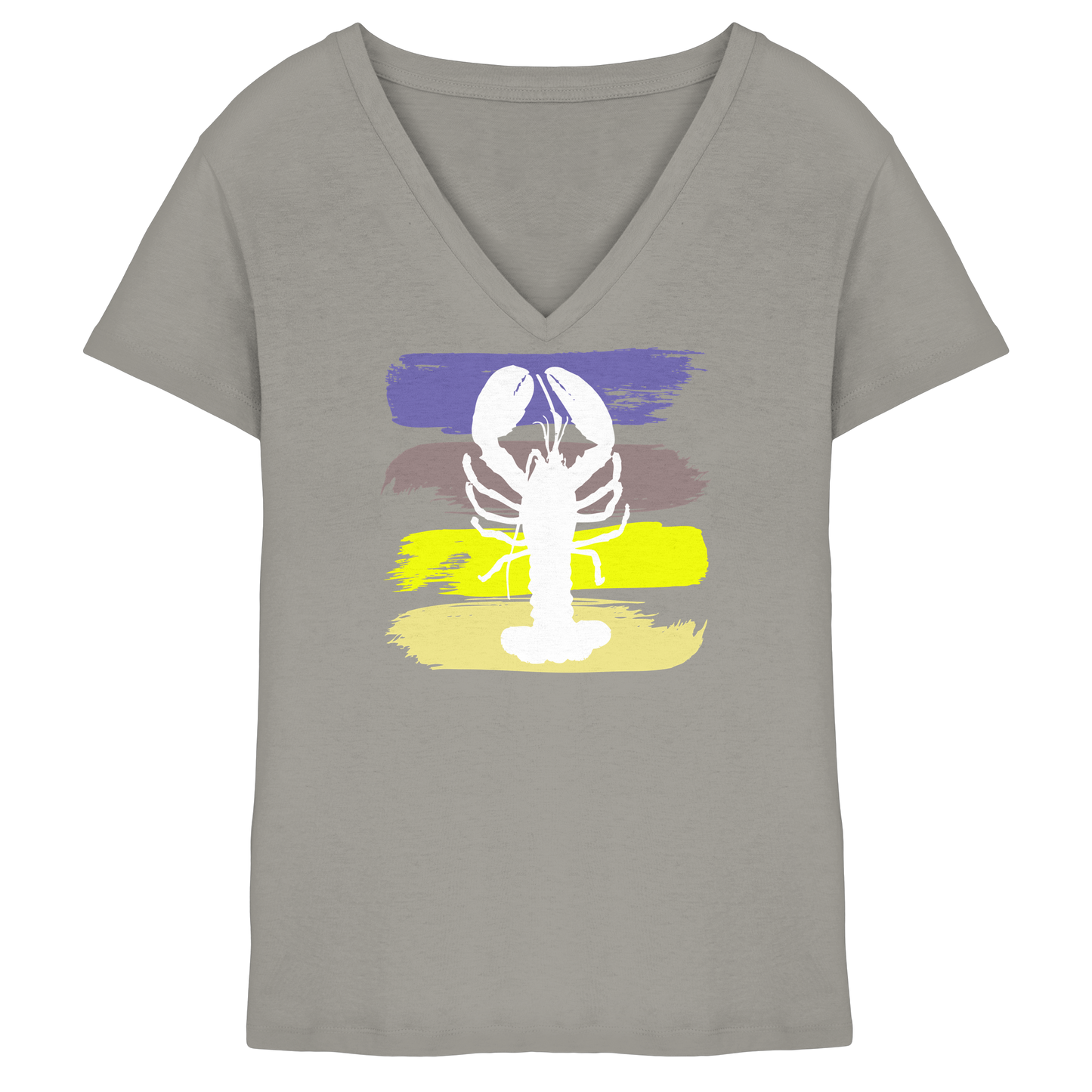 Damen T-Shirt Organic mit V-Ausschnitt und Hummer Print