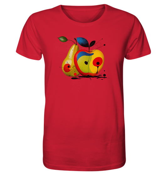 Apfel & Birne Herren T-Shirt | Rundhals Baumwollshirt mit Frucht Print