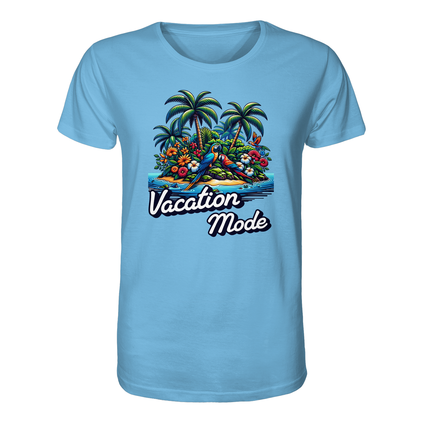 Unisex Organic T-Shirt  mit "Vacation Mode" Print