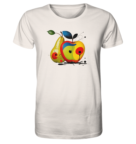 Damen T-Shirt Apfel & Birne | Rundhals Baumwollshirt mit Frucht Print
