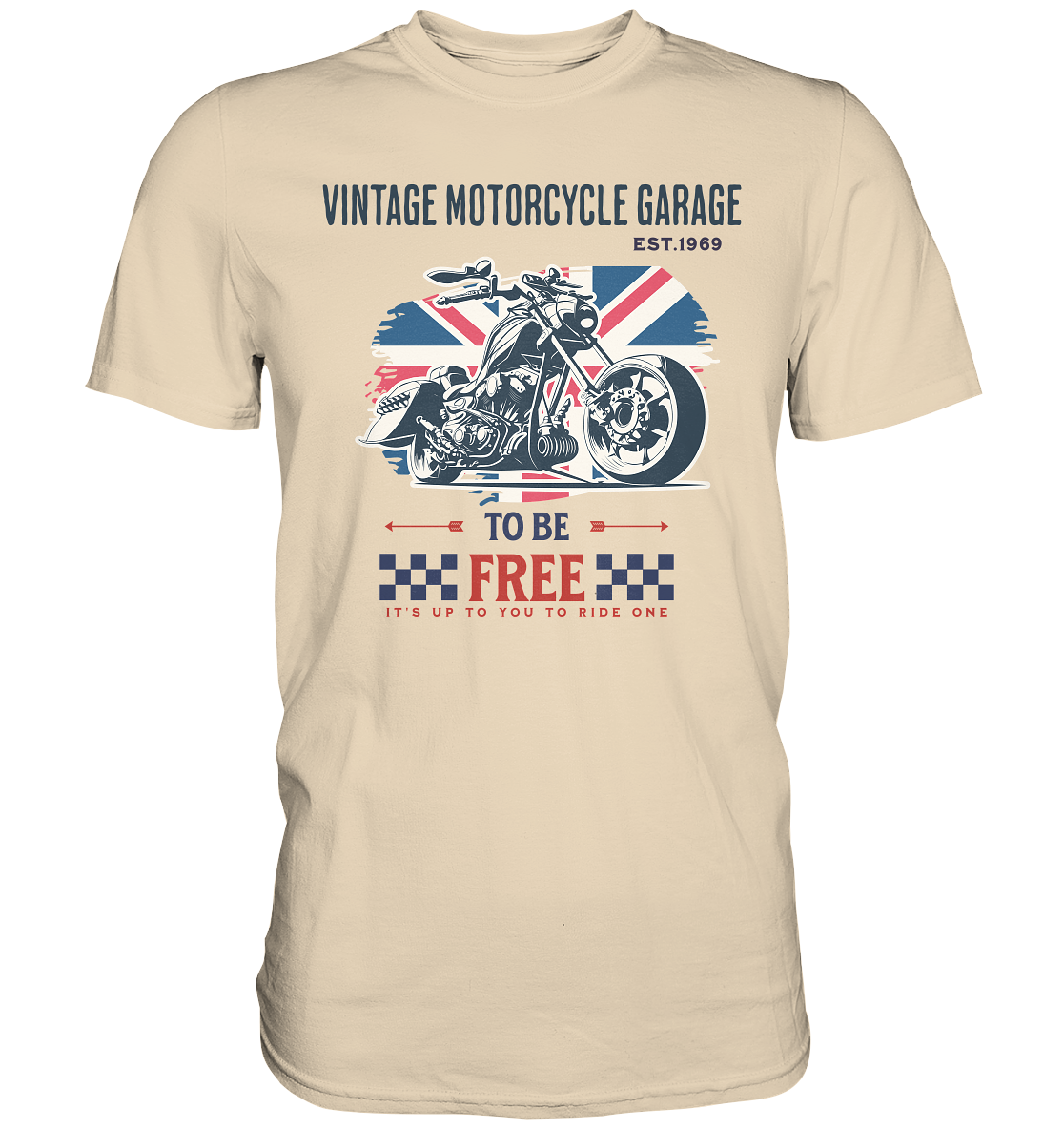Herren Premium T-Shirt  mit Vintage Motocycle Garage Print