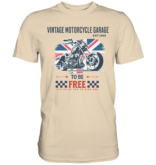 Herren Premium T-Shirt  mit Vintage Motocycle Garage Print