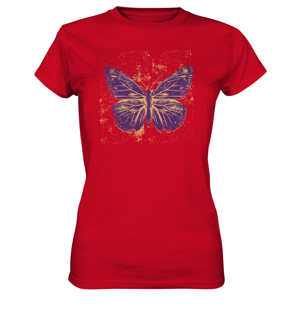 Damen T-Shirt Premium -  Schmetterling Print